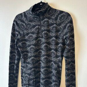 Smartwool quarter zip black and white patterned